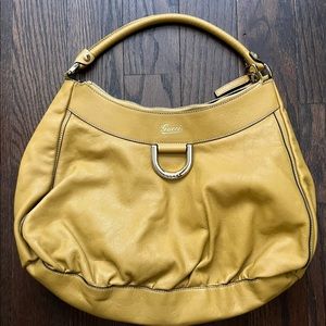 Authentic Gucci Vintage Abbey D-ring Hobo Bag in Yellow